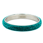 Armbånd 77x10 mm metal med 6 rækker turkise glassten