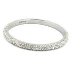 Armbånd 75x6,5 mm metal med 4 rækker hvide glassten