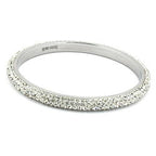 Armbånd 75x6,5 mm metal med 4 rækker hvide glassten