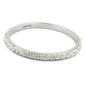 Armbånd 75x6,5 mm metal med 4 rækker hvide glassten