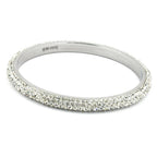 Armbånd 75x6,5 mm metal med 4 rækker hvide glassten