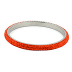 Armbånd 75x6,5 mm metal med 4 rækker glassten rød-orange