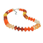 Kæde 12x9mm facetperler Plastik Orange Gul Brun 42 cm