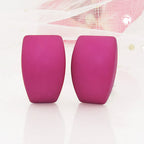 Clip ørering 27x17mm trapezformet pink mat plastik Bouton