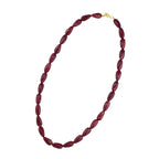 Kæde 20x10mm vinkel perleplastik bordeaux guld marmoreret blank 60cm