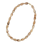 Halskæde 25x17mm Vinkel perle plastik naturlig-beige-marmoreret skinnende 60 cm