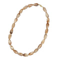 Halskæde 25x17mm Vinkel perle plastik naturlig-beige-marmoreret skinnende 60 cm