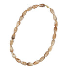 Halskæde 25x17mm Vinkel perle plastik naturlig-beige-marmoreret skinnende 60 cm