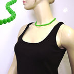 Kæde 8 mm plastikperler skinner lysegrønt