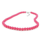 Halskæde 8 mm plastikperler pink-pink-skinnende