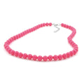 Halskæde 8 mm plastikperler pink-pink-skinnende