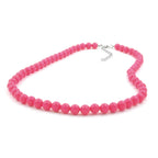 Halskæde 8 mm plastikperler pink-pink-skinnende