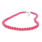 Halskæde 8 mm plastikperler pink-pink-skinnende