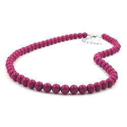 Halskæde 8 mm plastikperler bær-violet-skinnende