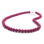 Halskæde 8 mm plastikperler bær-violet-skinnende