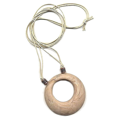 Kæde af plastik ring hornmarmoreret snor naturlig 80 cm