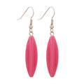 Øreledninger øreringe 30x9mm rillet olivengrøn plastik pink
