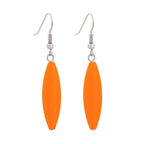 Øreledninger øreringe 30x9mm rillede olivengrønne rige orange blanke