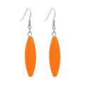Øreledninger øreringe 30x9mm rillede olivengrønne rige orange blanke