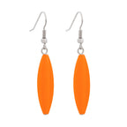 Øreledninger øreringe 30x9mm rillede olivengrønne rige orange blanke