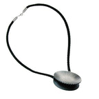 Kæde 58mm metalvedhæng dobbelt skive antracitsnor sort 60cm