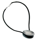 Kæde 58mm metalvedhæng dobbelt skive antracitsnor sort 60cm