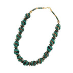 Kæde 24x19mm Skrueperle turkis gammel guld plastik 51 cm