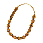 Kæde 24x19mm Skrueperle orange-gammel guld plastik 51 cm
