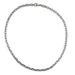 Armbånd 6x6mm ankerkæde Tombak rhodiumbelagt