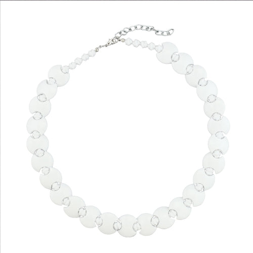 Kæde 18mm skive Plastik Hvid Blank Knude Hvid 43cm