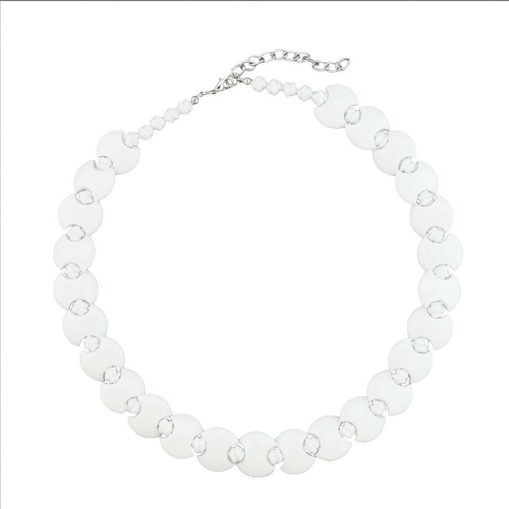 Kæde 18mm skive Plastik Hvid Blank Knude Hvid 43cm