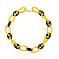 Kæde 35x18mm store kædeled gul-sort plastik 45 cm