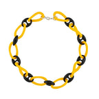 Kæde 35x18mm store kædeled gul-sort plastik 45 cm