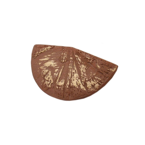 Broche reversnål 37x70x7 mm plastikventilator brun-guld linje