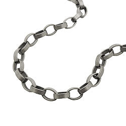 Armbånd 5 mm ankerkæde metal antikt sølv 21 cm