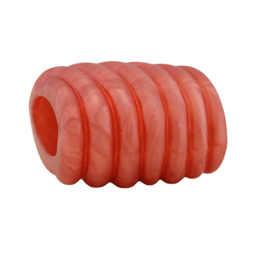 Stofring 35x34x23mm spiralplastik koralrød silkemat