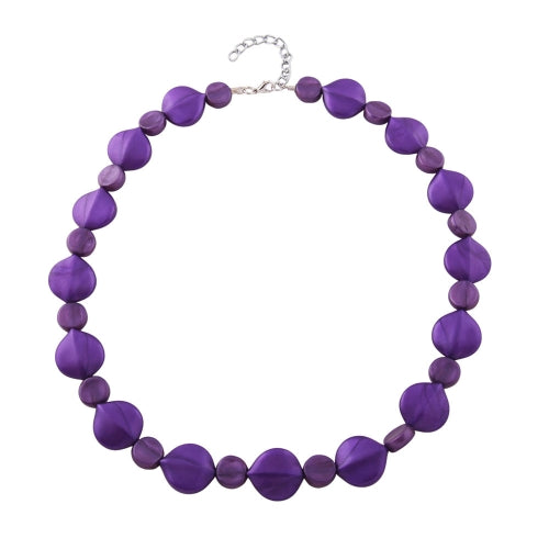 Halskæde 20x18mm bladperle plastik lilla-silkeagtig 50cm