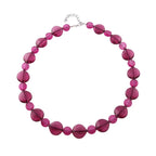 Halskæde 20x18mm Bladperle plastik bær-burgundy transparent 50cm
