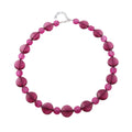 Halskæde 20x18mm Bladperle plastik bær-burgundy transparent 50cm