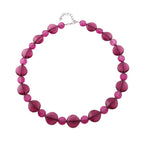 Halskæde 20x18mm Bladperle plastik bær-burgundy transparent 50cm