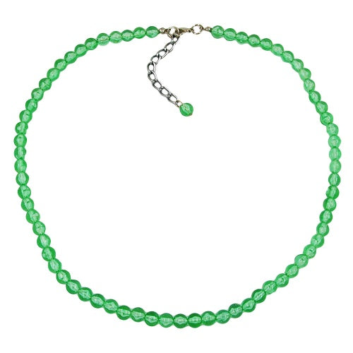Kæde 6 mm perleplastik kiwi-transparent 42 cm