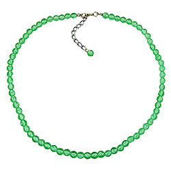 Kæde 6 mm perleplastik kiwi-transparent 42 cm
