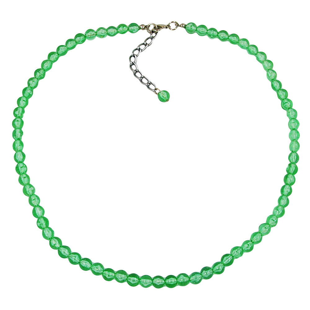 Kæde 6 mm perleplastik kiwi-transparent 42 cm