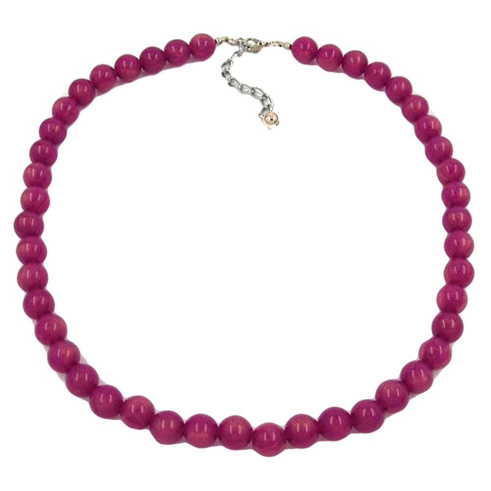 Halskæde 10 mm plastikperler bær-violet-skinnende 45 cm