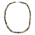 Kædeperler 12mm perleplastik Oliv-Sort-marmor 75cm