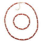 Sæt kædearmbånd 14x5mm perler Antik-orange plastik 42cm