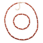 Sæt kædearmbånd 14x5mm perler Antik-orange plastik 42cm