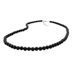 Kæde 6 mm perleplastik sort-blank