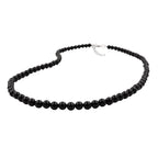 Kæde 6 mm perleplastik sort-blank