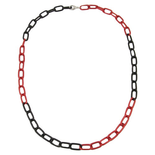 Kæde 8 mm anodiseret kædeanker bredt rød-sort aluminium 60 cm